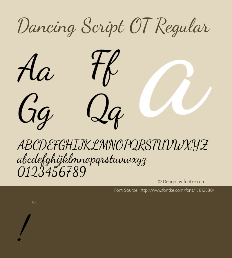 Dancing Script OT Regular Version 1.000; ttfautohint (v1.4.1) Font Sample