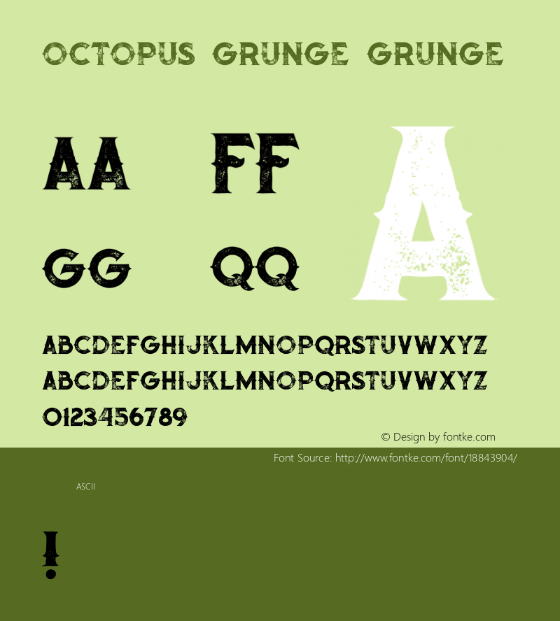 Octopus Grunge Grunge Version 1.000 Font Sample