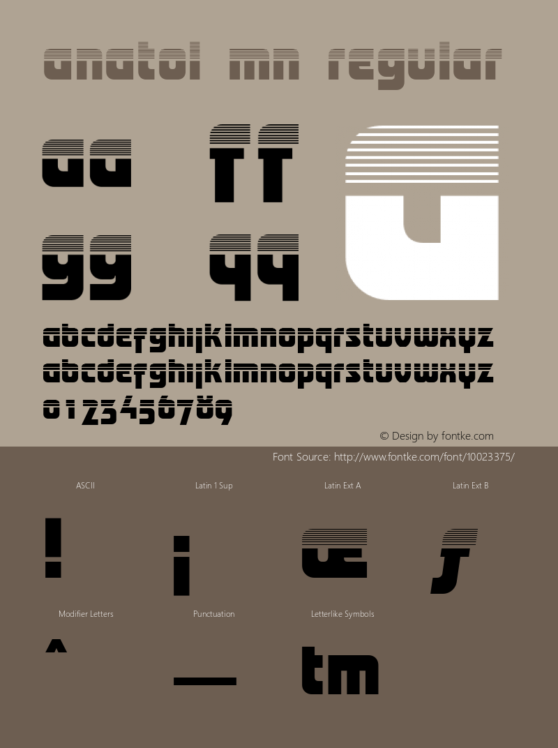 Anatol MN Regular 001.004 Font Sample