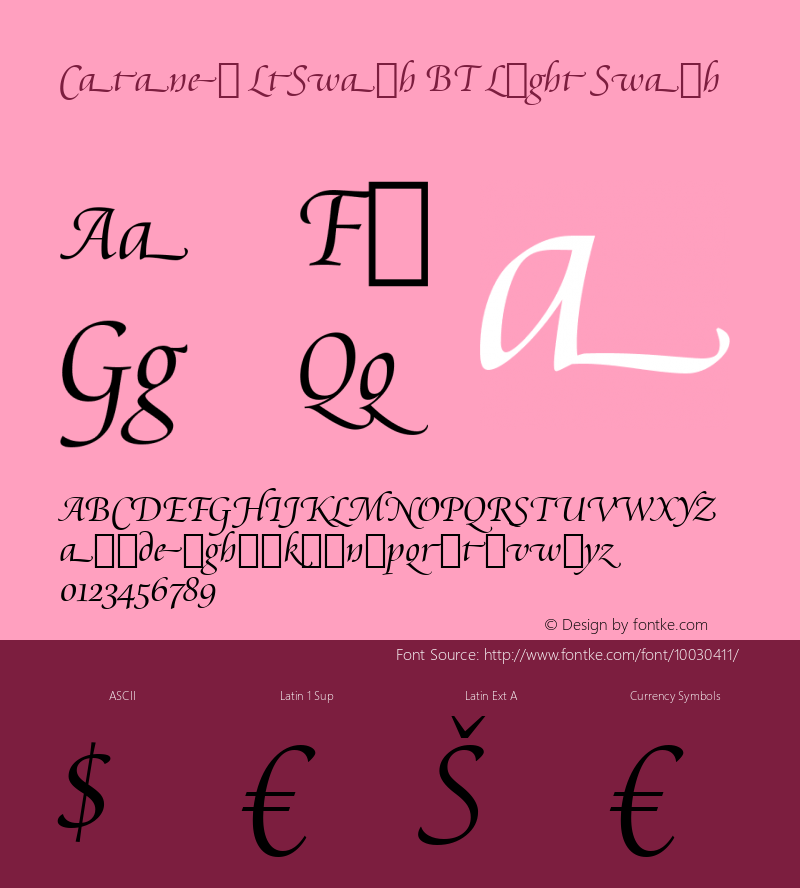 Cataneo LtSwash BT Light Swash mfgpctt-v4.5 Tue May 11 16:05:20 EDT 1999 Font Sample