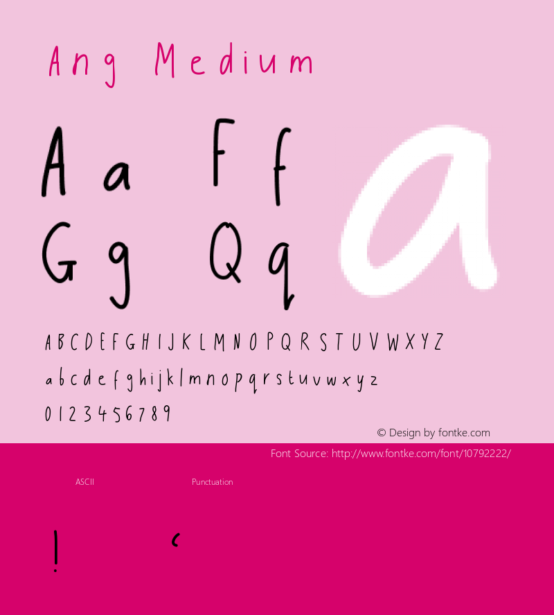 Ang Medium Version 001.000 Font Sample