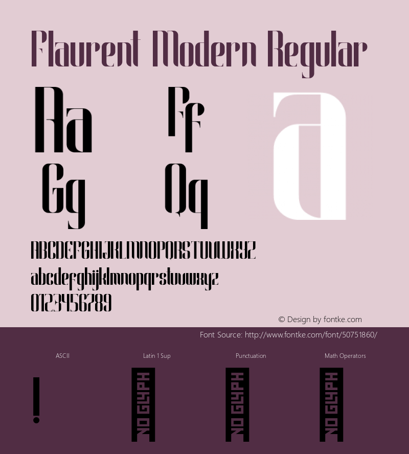 Flaurent Modern Personal Use Only Version 1.000 Font Sample