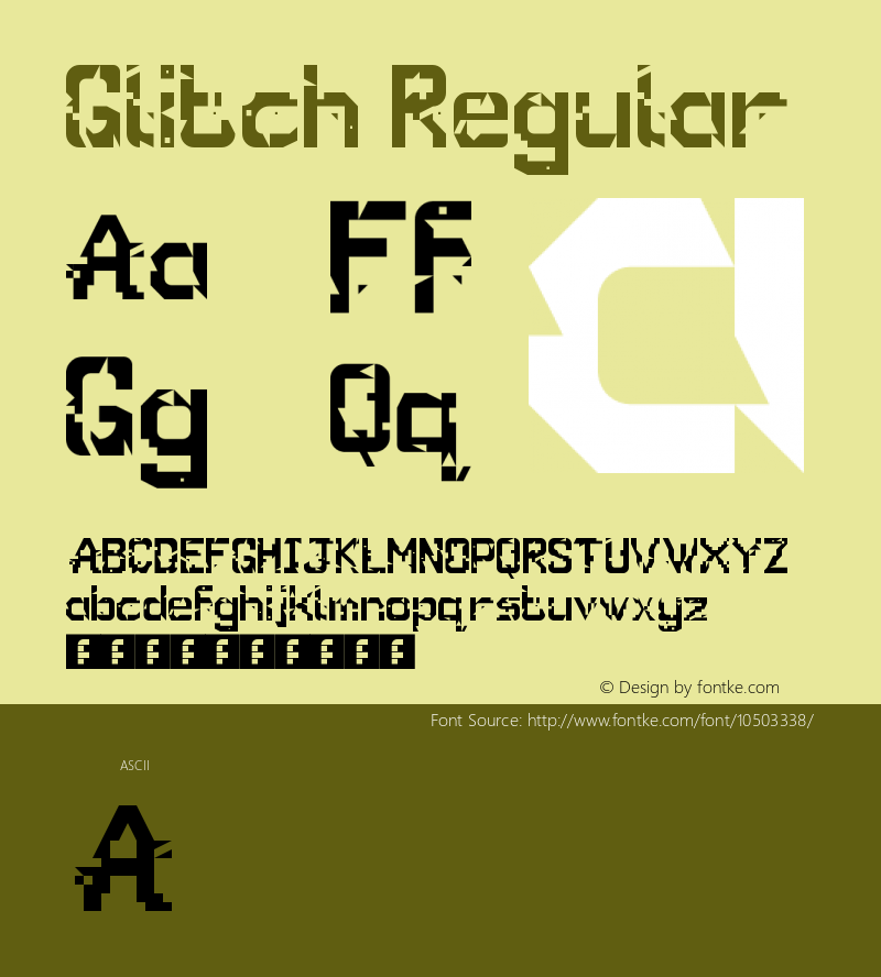 Glitch Regular Version 1.0 Font Sample