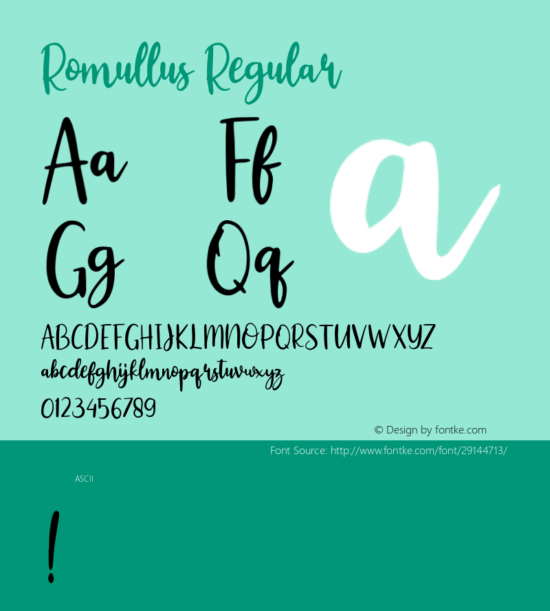 Romullus  Font Sample