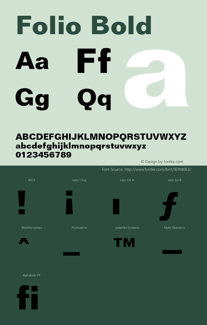 Folio Bold 2.0-1.0 Font Sample