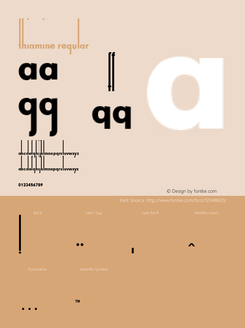 Thiamine Regular OTF 3.000;PS 001.001;Core 1.0.29 Font Sample