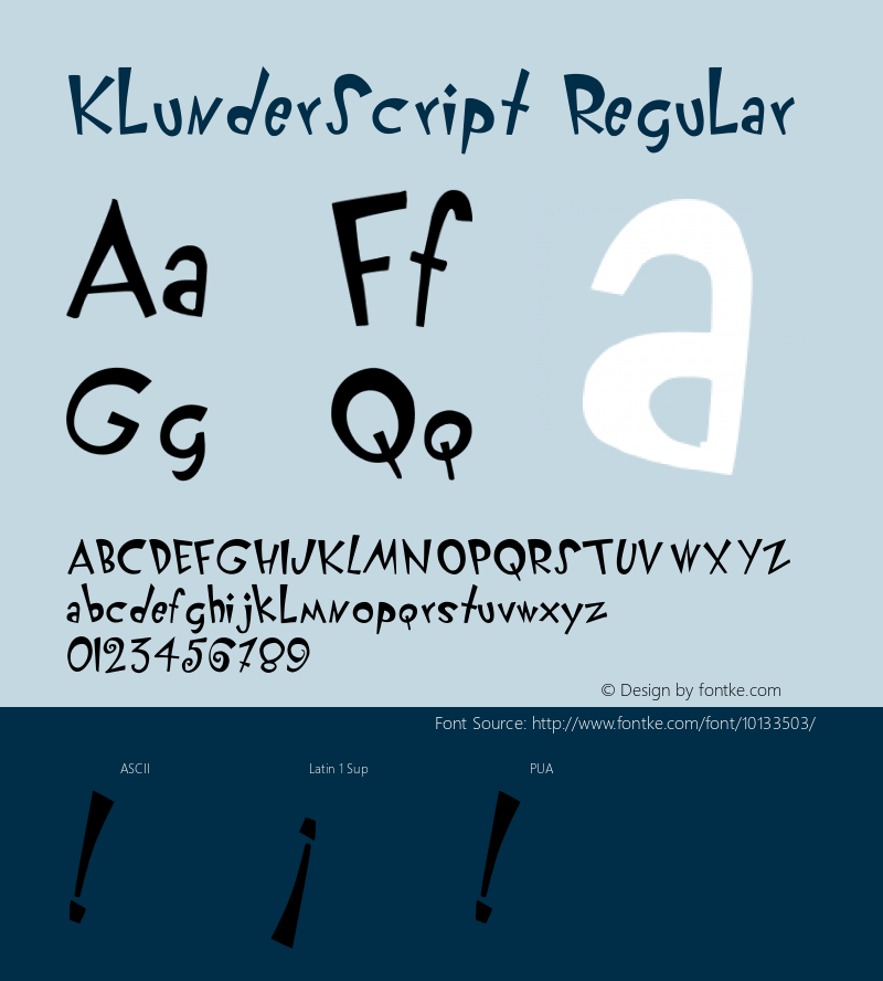 KlunderScript Regular Converter: Windows Type 1 Installer V1.0d.￿Font: V1.0 Font Sample