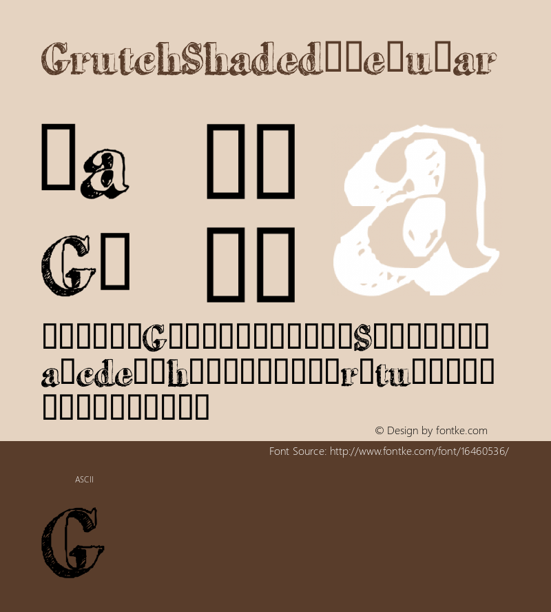 GrutchShaded Regular Version 1.000 Font Sample