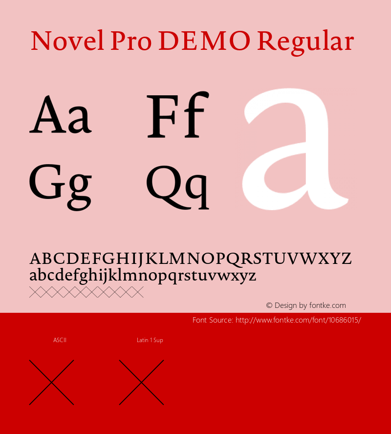 Novel Pro DEMO Regular Version 1.005 Font Sample