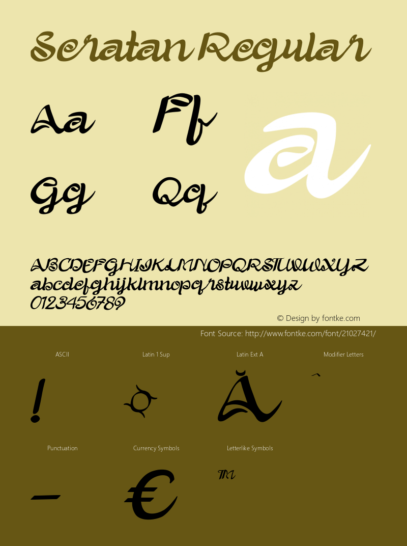 Seratan  Font Sample