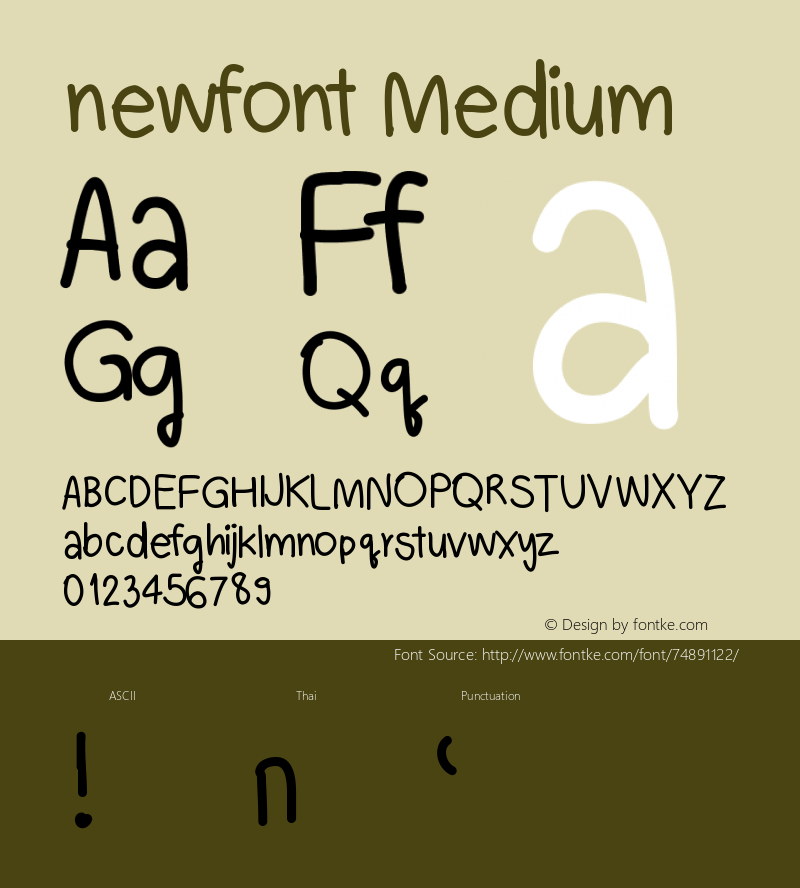 newfont Version 001.000 Font Sample