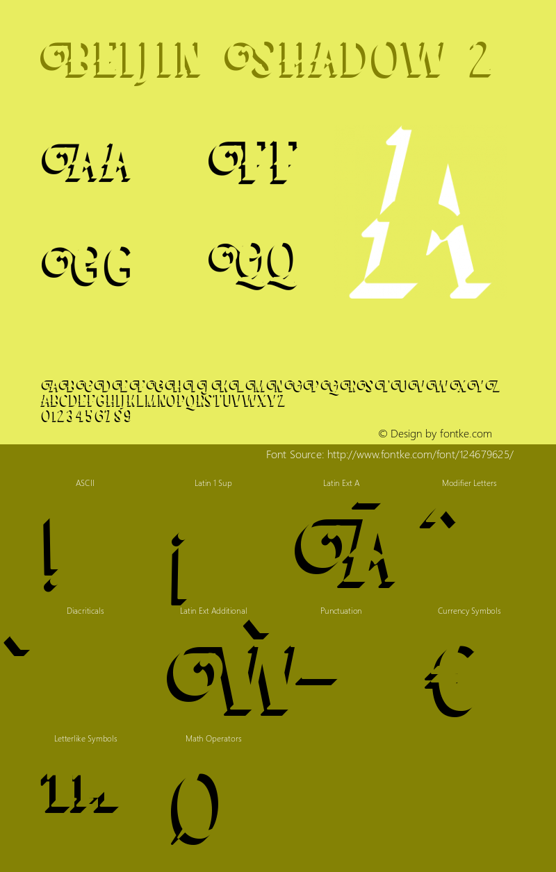 Beijin Shadow 2 Version 1.000 Font Sample