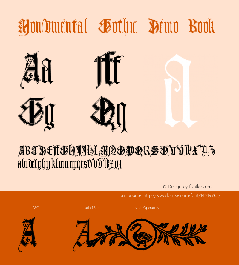 Monumental Gothic Demo Book Version Macromedia Fontograp Font Sample