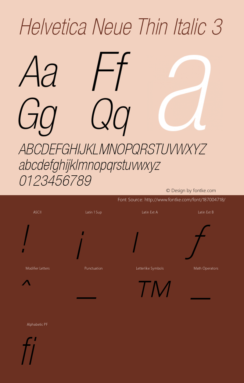 Helvetica Neue Thin Italic 3 001.000图片样张