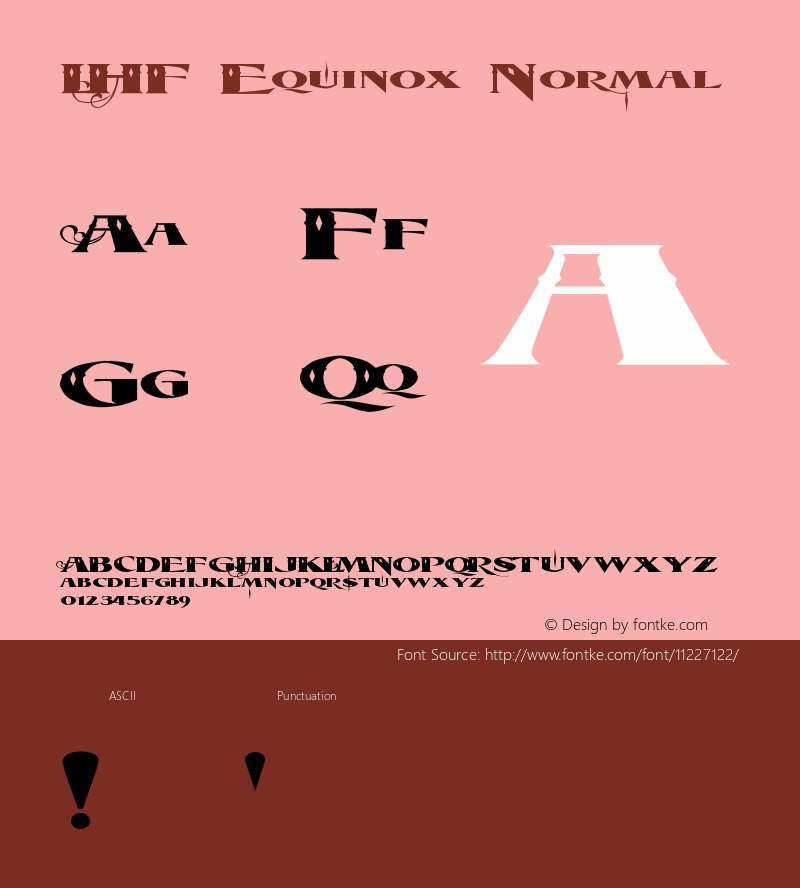 LHF Equinox Normal Version 000.000 Font Sample
