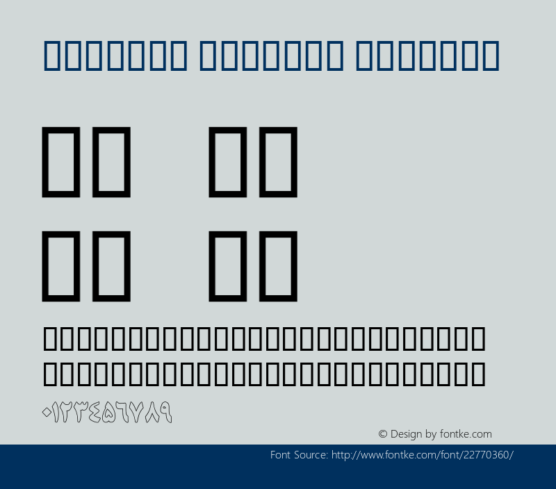 Mj_Titr Outline Version 1.30 Font Sample