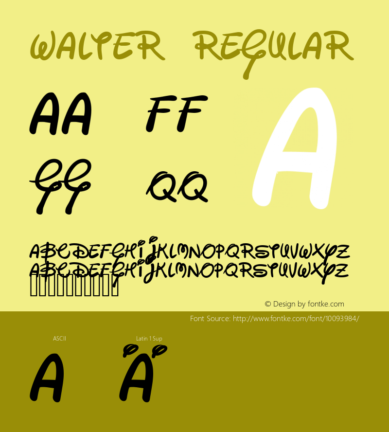 Walter Regular Macromedia Fontographer 4.1.5 01-08-08 Font Sample