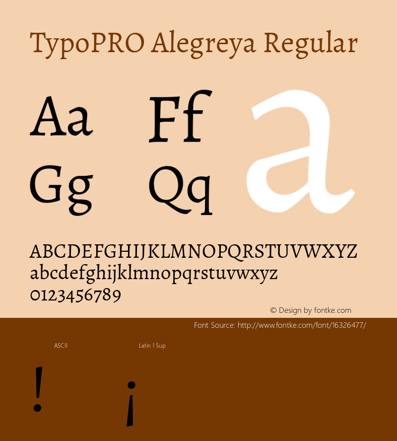 TypoPRO Alegreya Regular Version 1.003 Font Sample