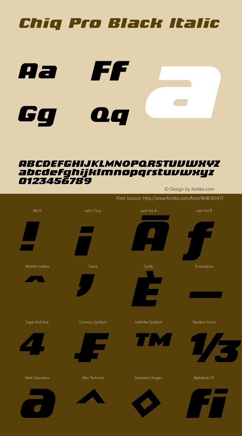 Chiq Pro Black Italic Version 1.011图片样张