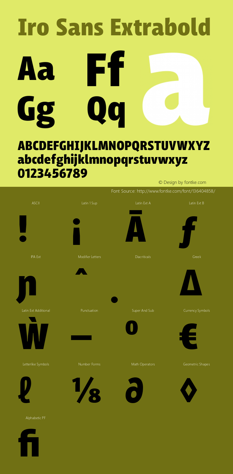 Iro Sans Extrabold Version 2.001 Font Sample