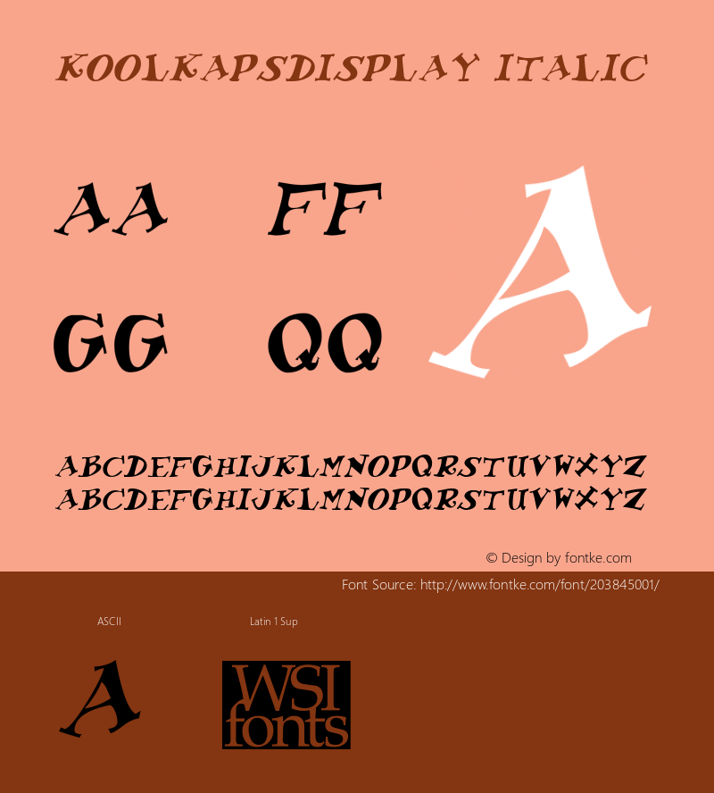 KoolKapsDisplay Italic Macromedia Fontographer 4.1 7/20/96图片样张