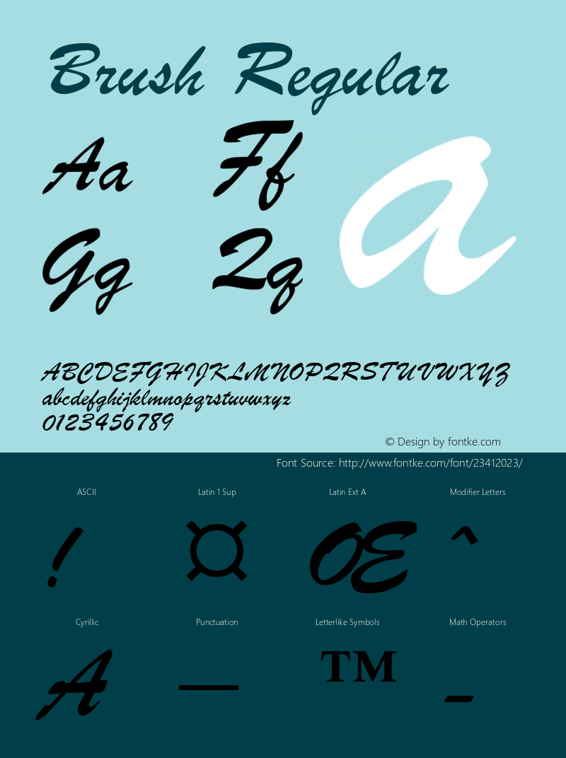 Brush Macromedia Fontographer 4.1 23-04-97 Font Sample