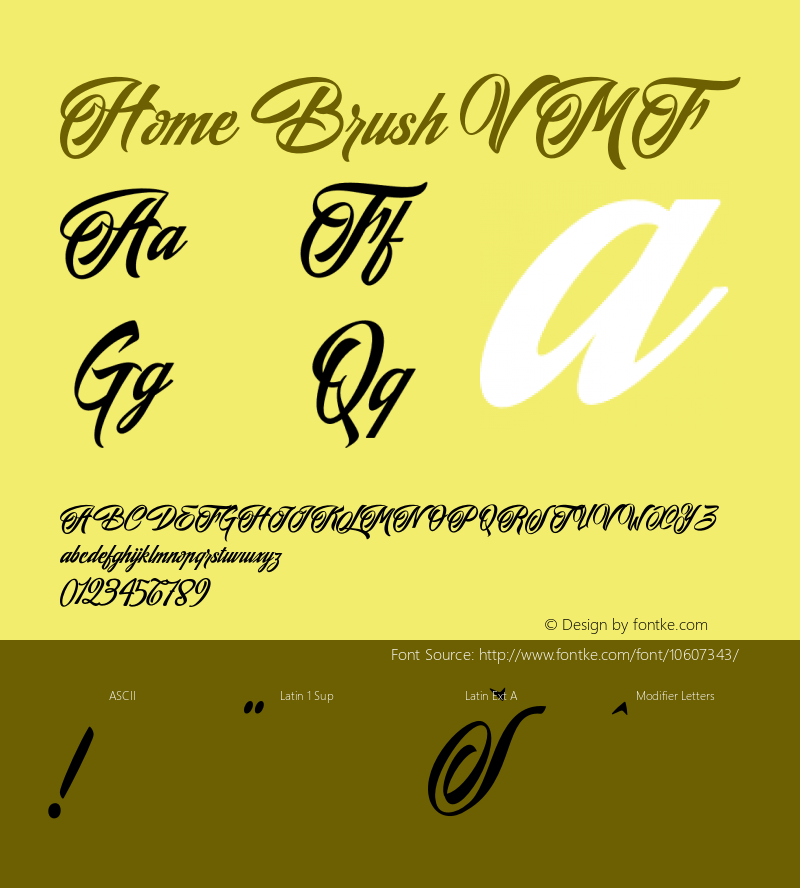 Home Brush VMF 1.000 Font Sample