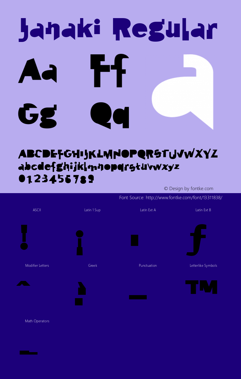 Janaki Regular Version 1.00 Font Sample