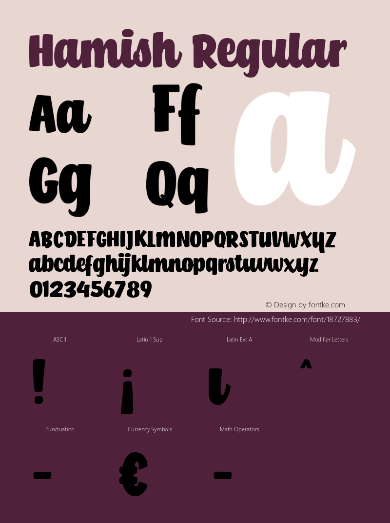 Hamish Regular Version 1.000 Font Sample