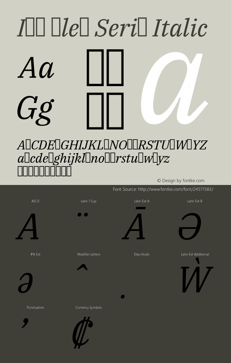 IBM Plex Serif Italic Version 1.002 Font Sample