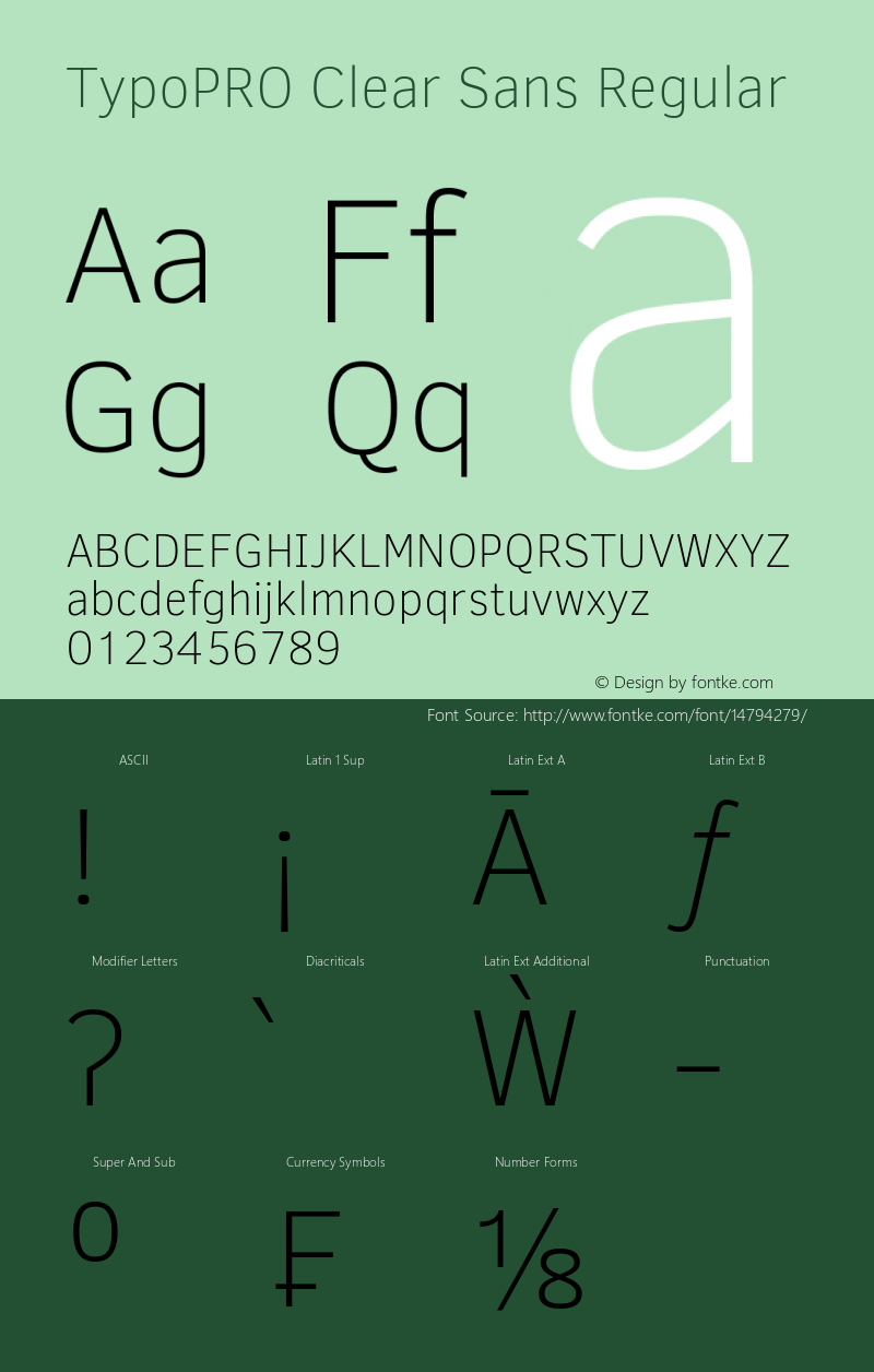 TypoPRO Clear Sans Regular Version 1.00 Font Sample