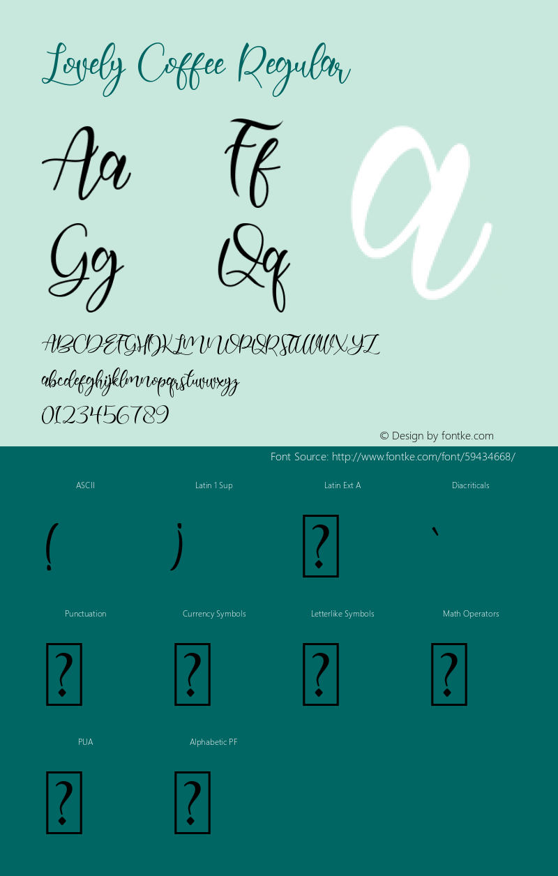 Lovely Coffee Version 1.00;March 27, 2020;FontCreator 12.0.0.2545 64-bit Font Sample