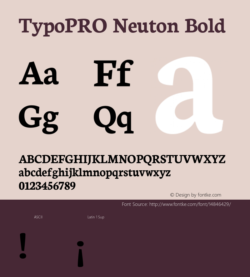 TypoPRO Neuton Bold Version 1.42 Font Sample