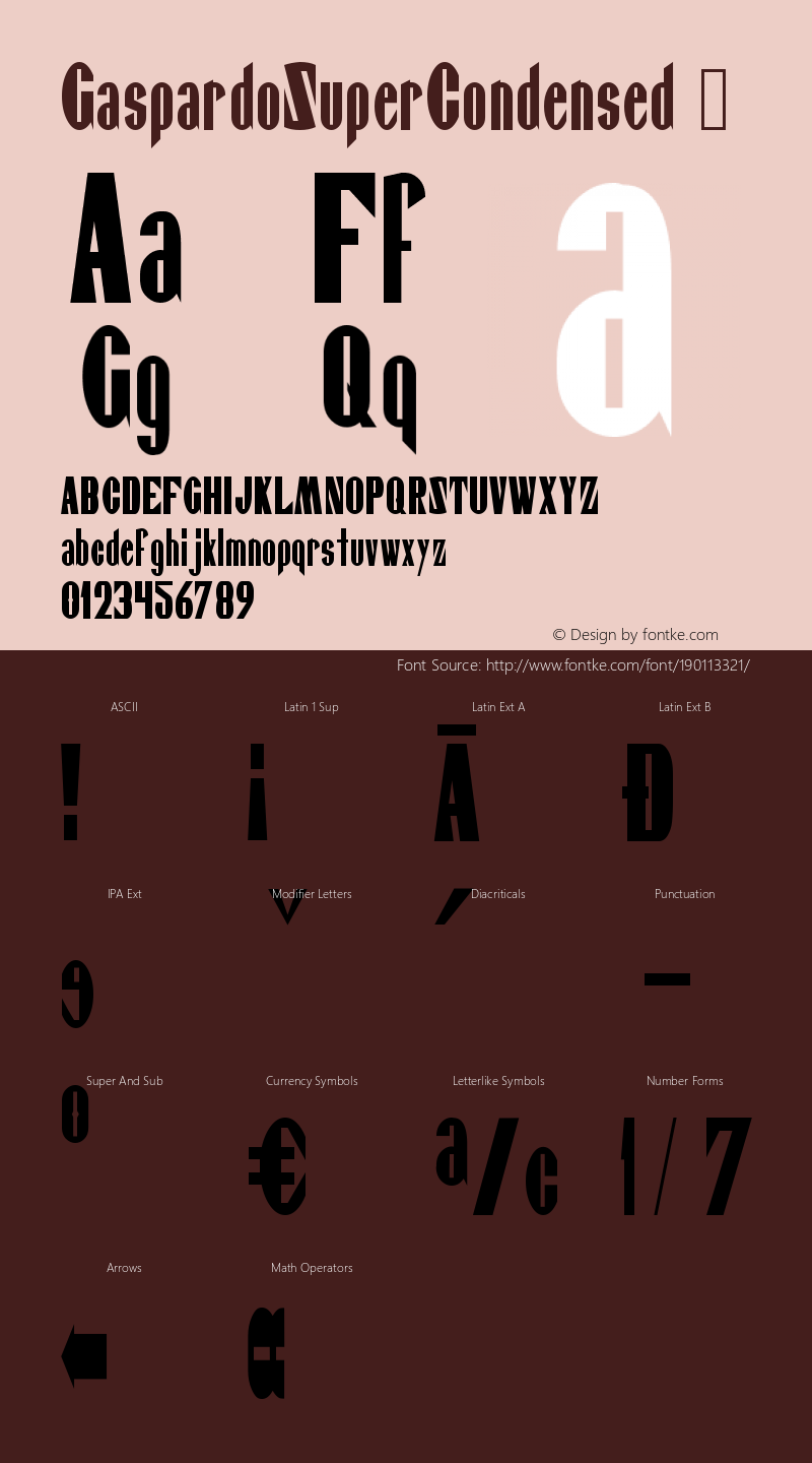 ☞Gaspardo Super Condensed Version 001.000 ; ttfautohint (v1.5);com.myfonts.easy.proportional-lime.gaspardo.super-condensed.wfkit2.version.3ywP图片样张