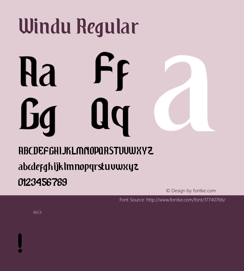 Windu Regular Unknown Font Sample