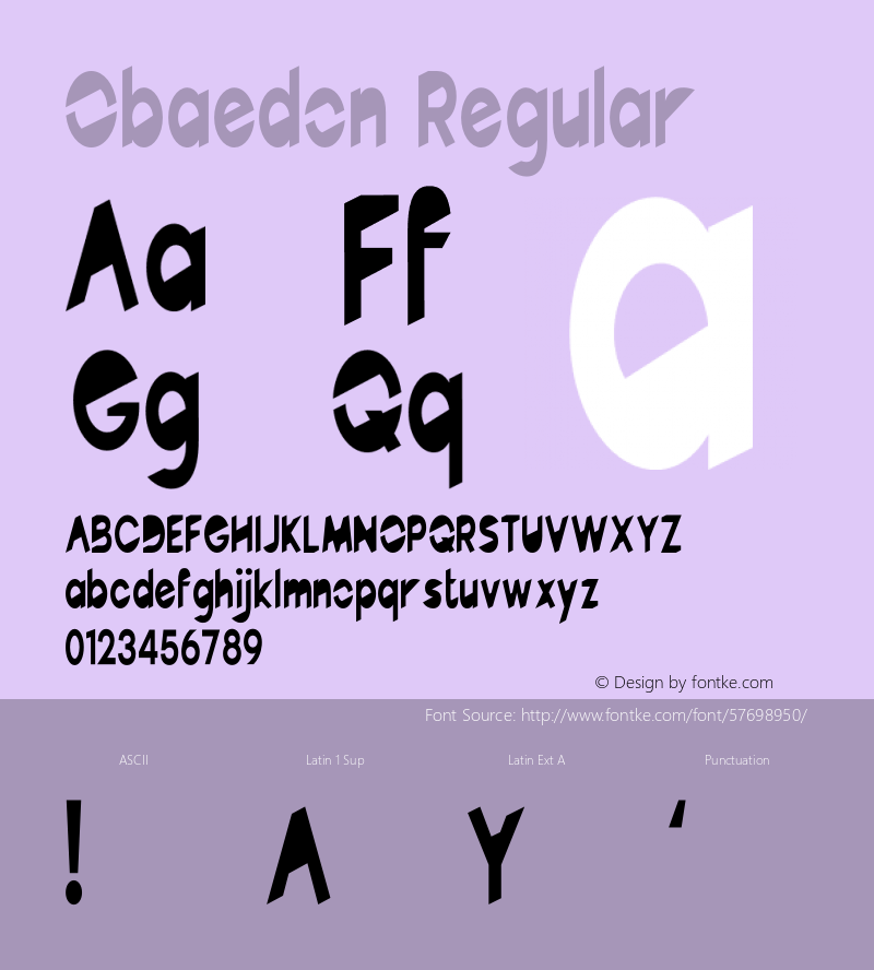 Obaedon Version 1.002;Fontself Maker 3.4.0 Font Sample