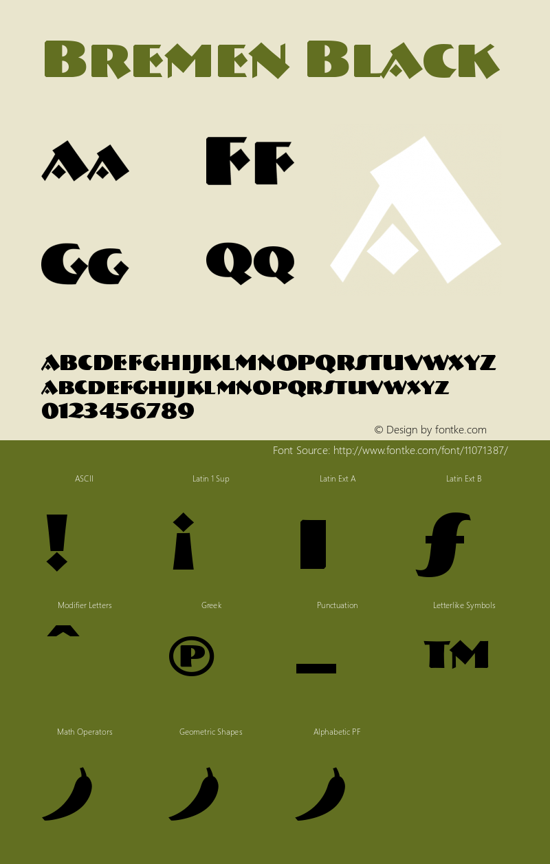 Bremen Black Version 001.000 Font Sample