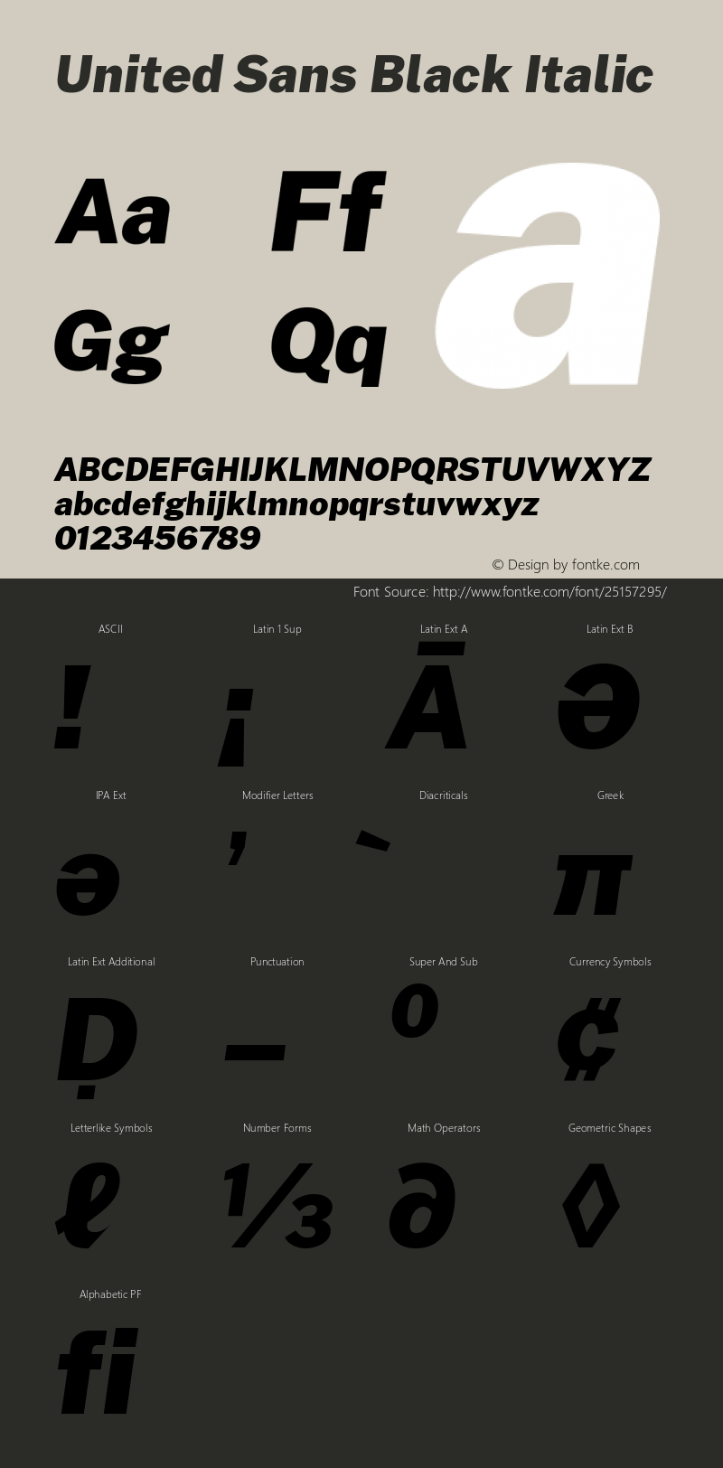 United Sans Black Italic Version 1.000;PS 001.000;hotconv 1.0.88;makeotf.lib2.5.64775 Font Sample