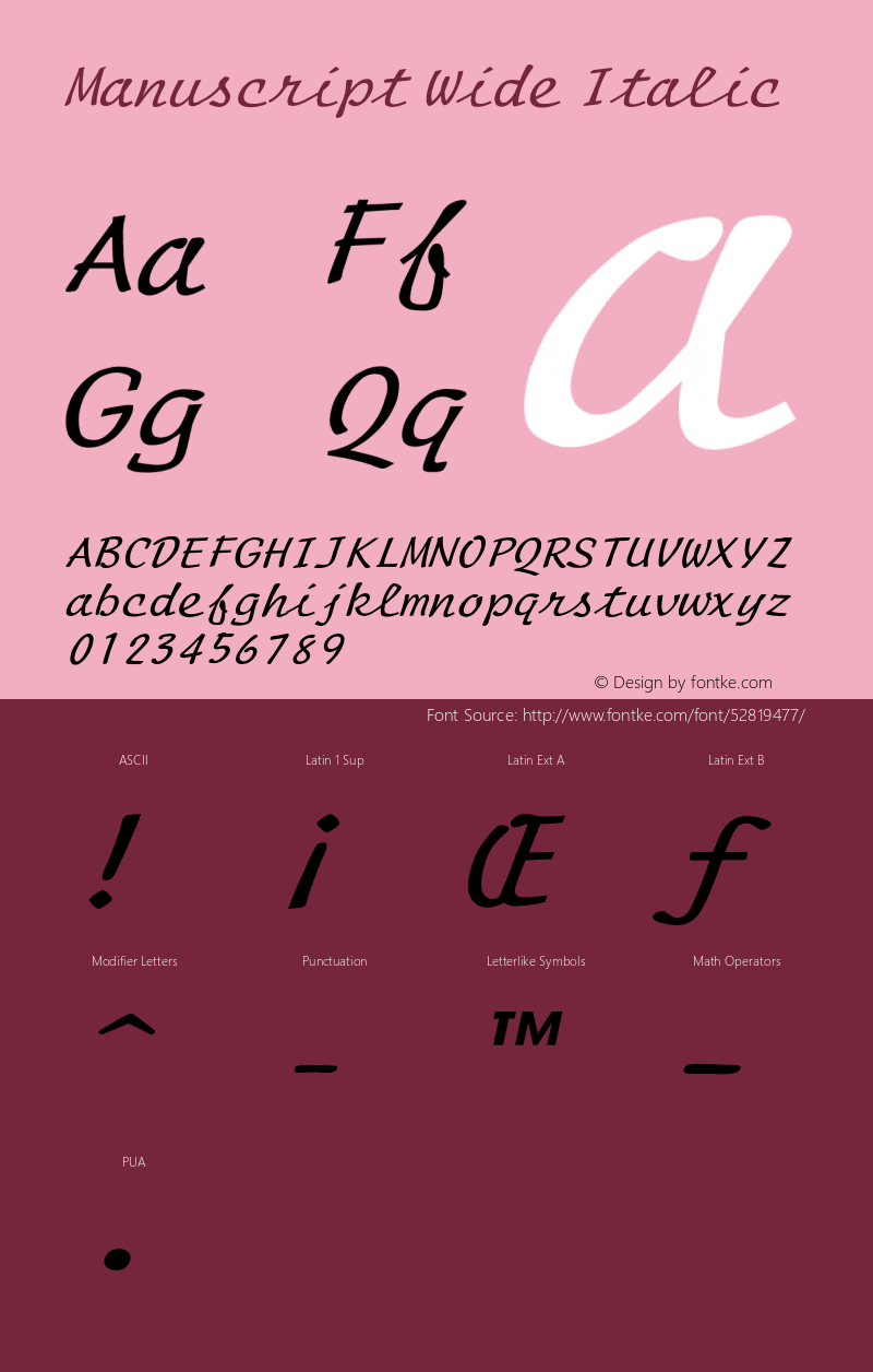 ManuscriptWideItalic Altsys Fontographer 4.1 1/8/95 {DfLp-URBC-66E7-7FBL-FXFA} Font Sample