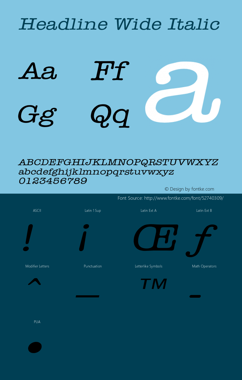 HeadlineWideItalic Altsys Fontographer 4.1 1/5/95 {DfLp-URBC-66E7-7FBL-FXFA} Font Sample