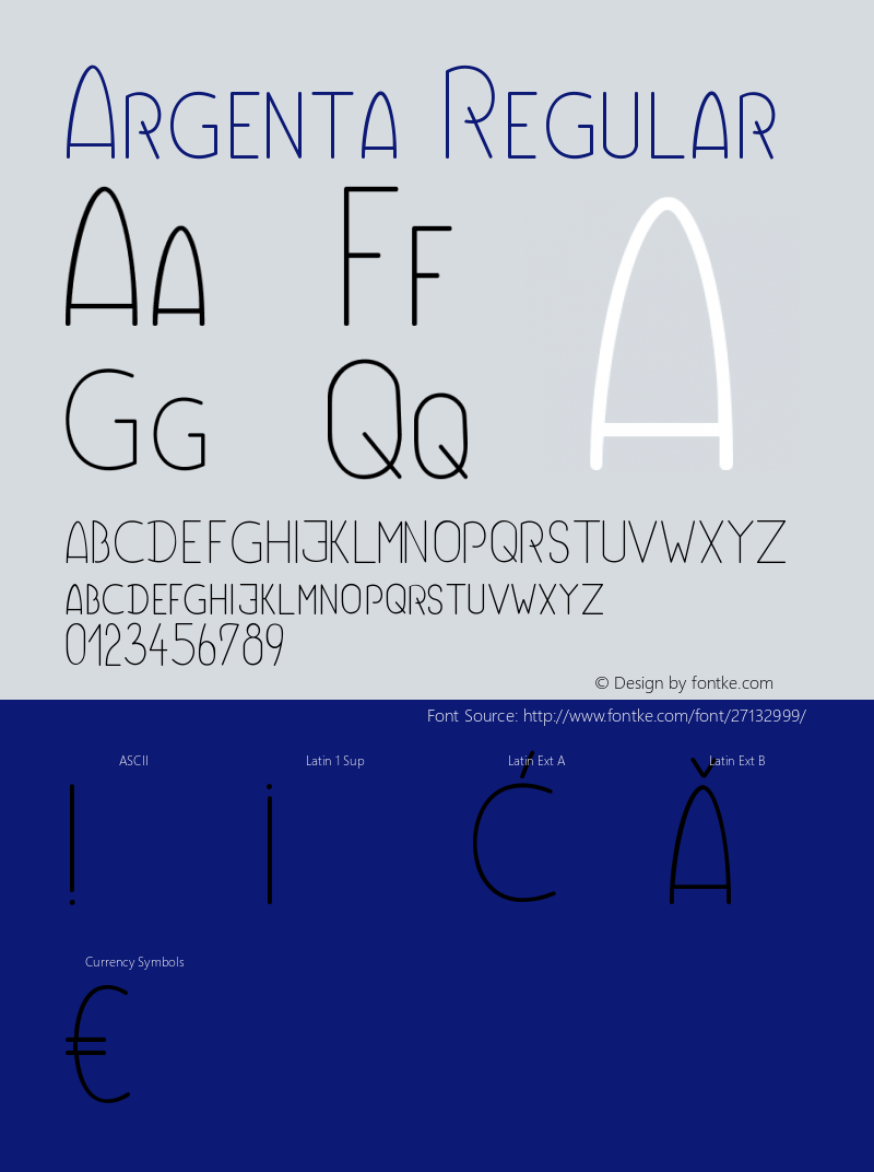 Argenta Version 1.000;PS 001.000;hotconv 1.0.70;makeotf.lib2.5.58329 Font Sample