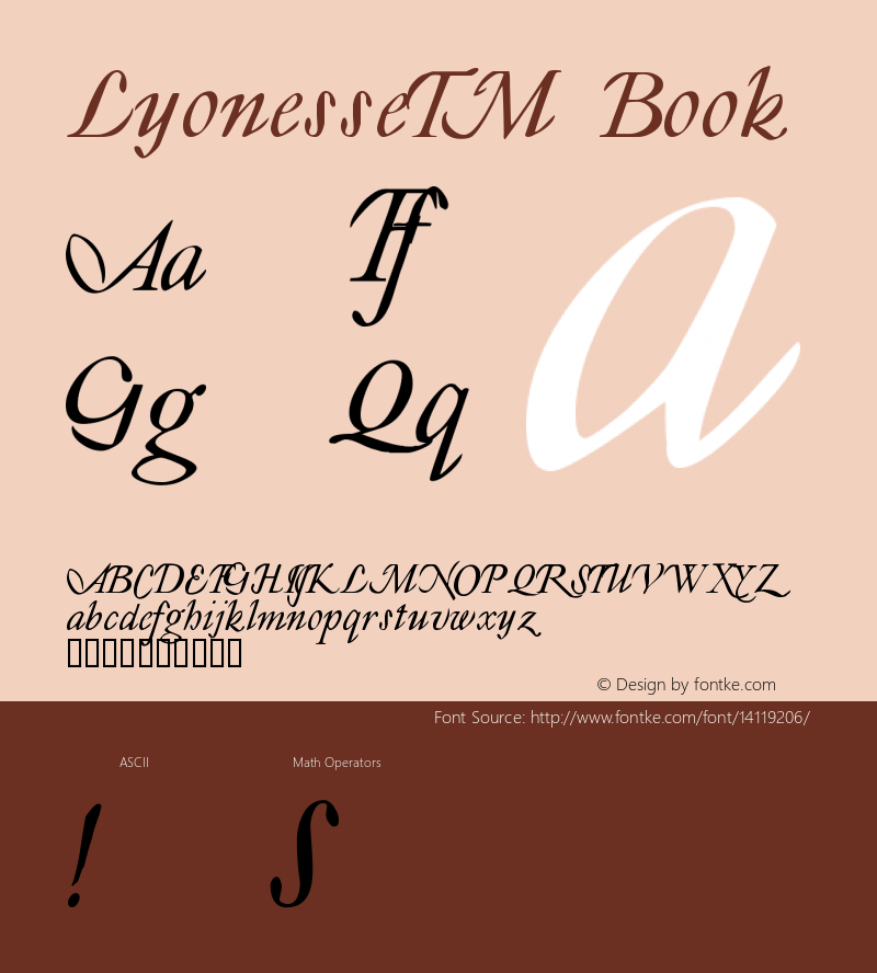 LyonesseTM Book Version Altsys Fontographer Font Sample