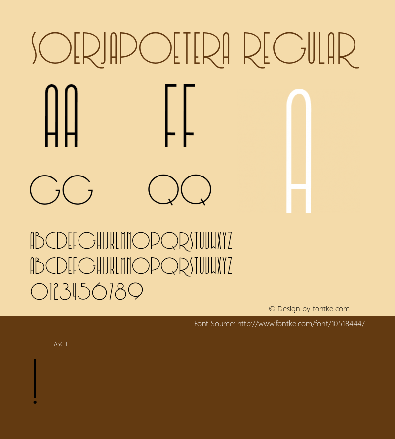 Soerjapoetera Regular 001.003 Font Sample