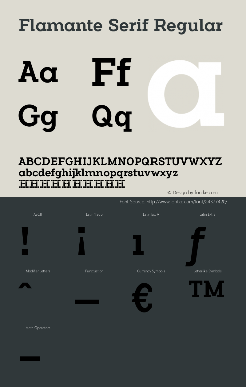 FlamanteSerif Version 1.186; ttfautohint (v1.6) Font Sample