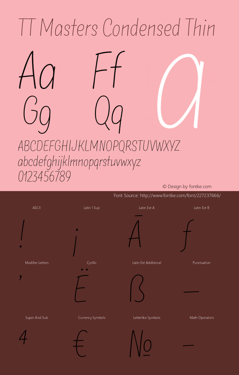 TTMastersCondensed-Thin Version 1.000图片样张