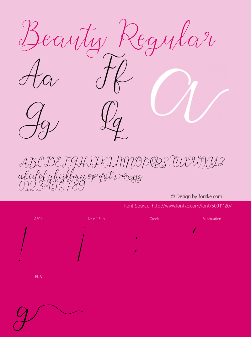 Beauty Version 1.00;February 25, 2019;FontCreator 11.5.0.2430 64-bit Font Sample