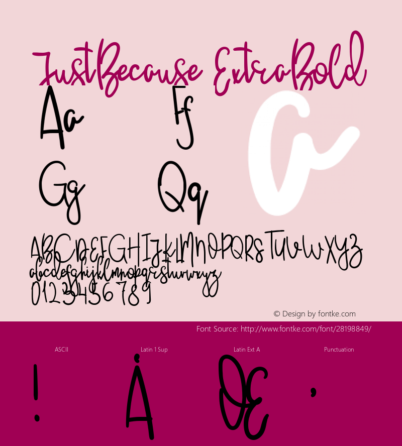 JustBecause ExtraBold Version 1.002;Fontself Maker 3.0.0-1 Font Sample