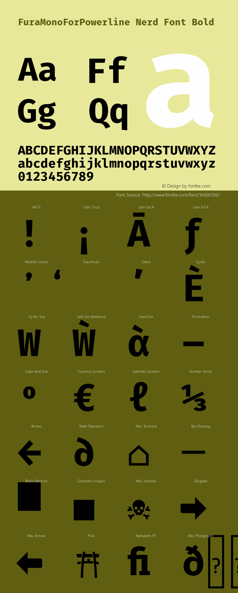 FuraMonoForPowerline Nerd Font Bold Version 3.111;PS 003.111;hotconv 1.0.70;makeotf.lib2.5.58329 Font Sample