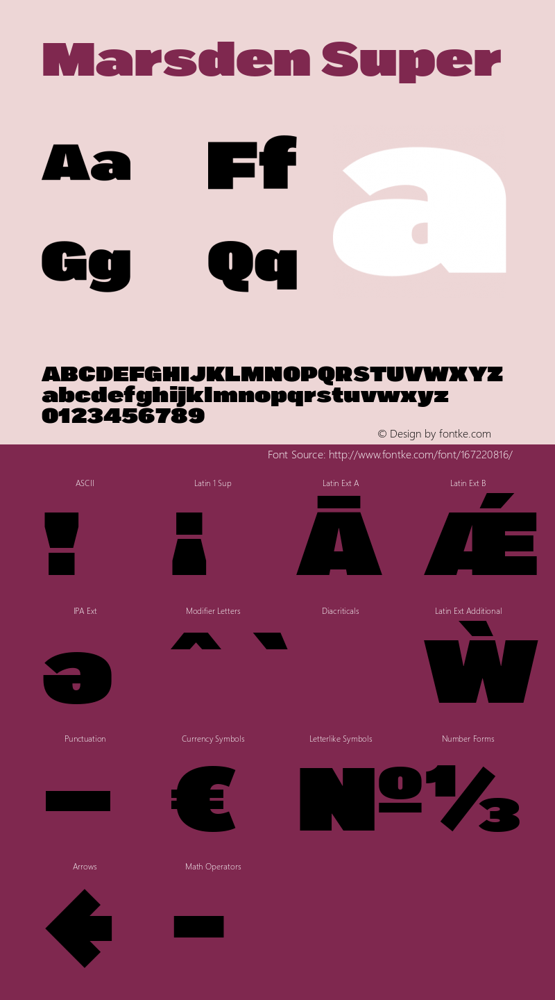 Marsden Super 1.000 Font Sample