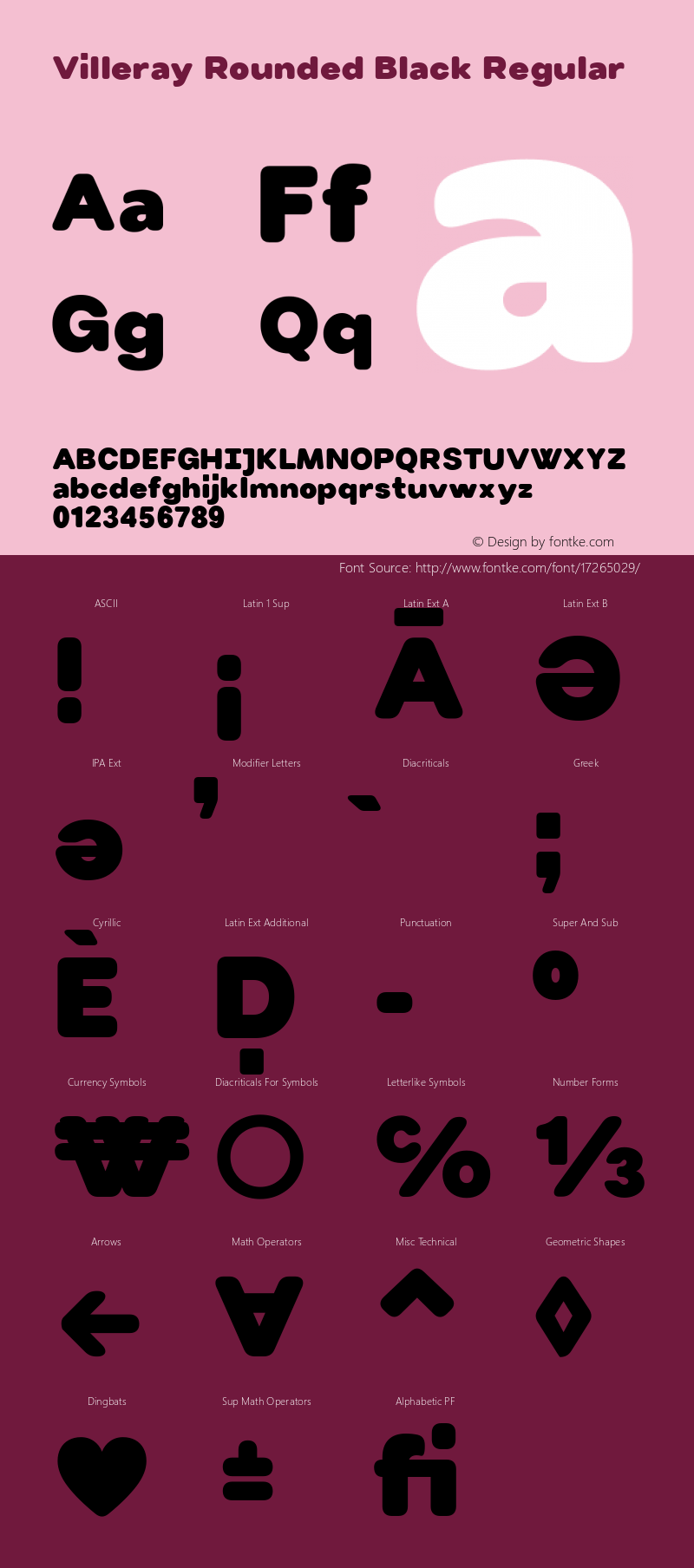 Villeray Rounded Black Regular Version 1.100; ttfautohint (v1.5) Font Sample